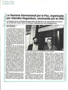 El diario Vasco. Gernika Gogoratuz reconocida por la ONU