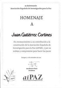 Homenaje de Aipaz a Juan Gutierrez