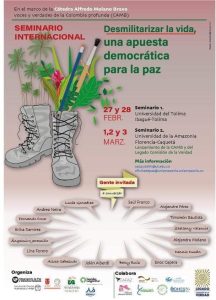 seminario internacional "Desmilitarizar la vida" Cátedra Alfredo Molano Bravo