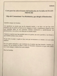 Carta de Ellen Fritsche