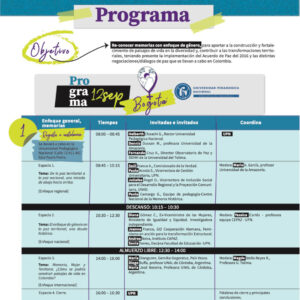 Programa Seminario internacional itinerante: Memorias, mujeres y territorios