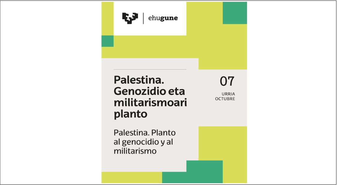 PALESTINA. GENOZIDIO ETA MILITARISMOARI PLANTO
