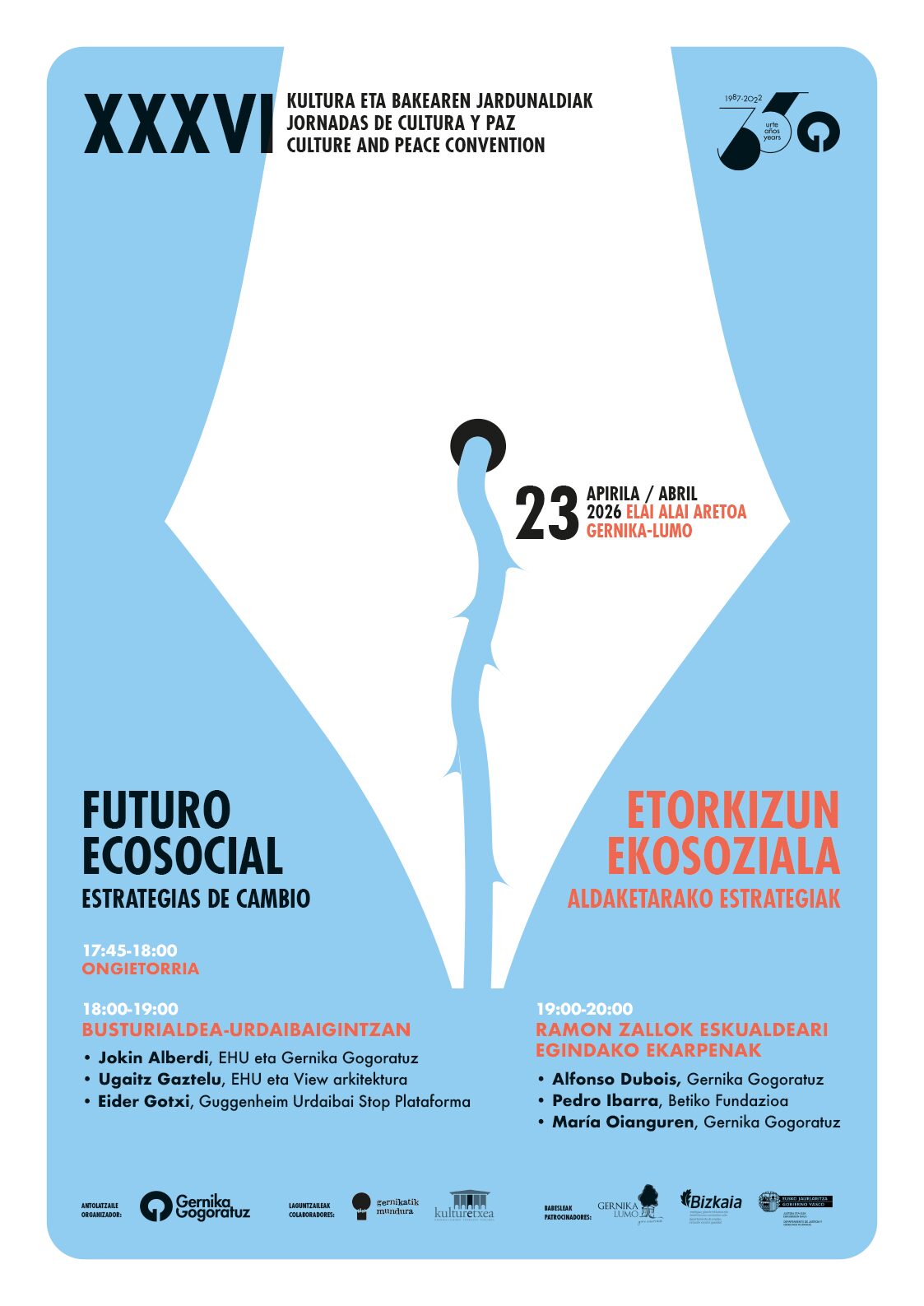 XXXVI JORNADAS INTERNACIONALES DE CULTURA Y PAZ DE GERNIKA