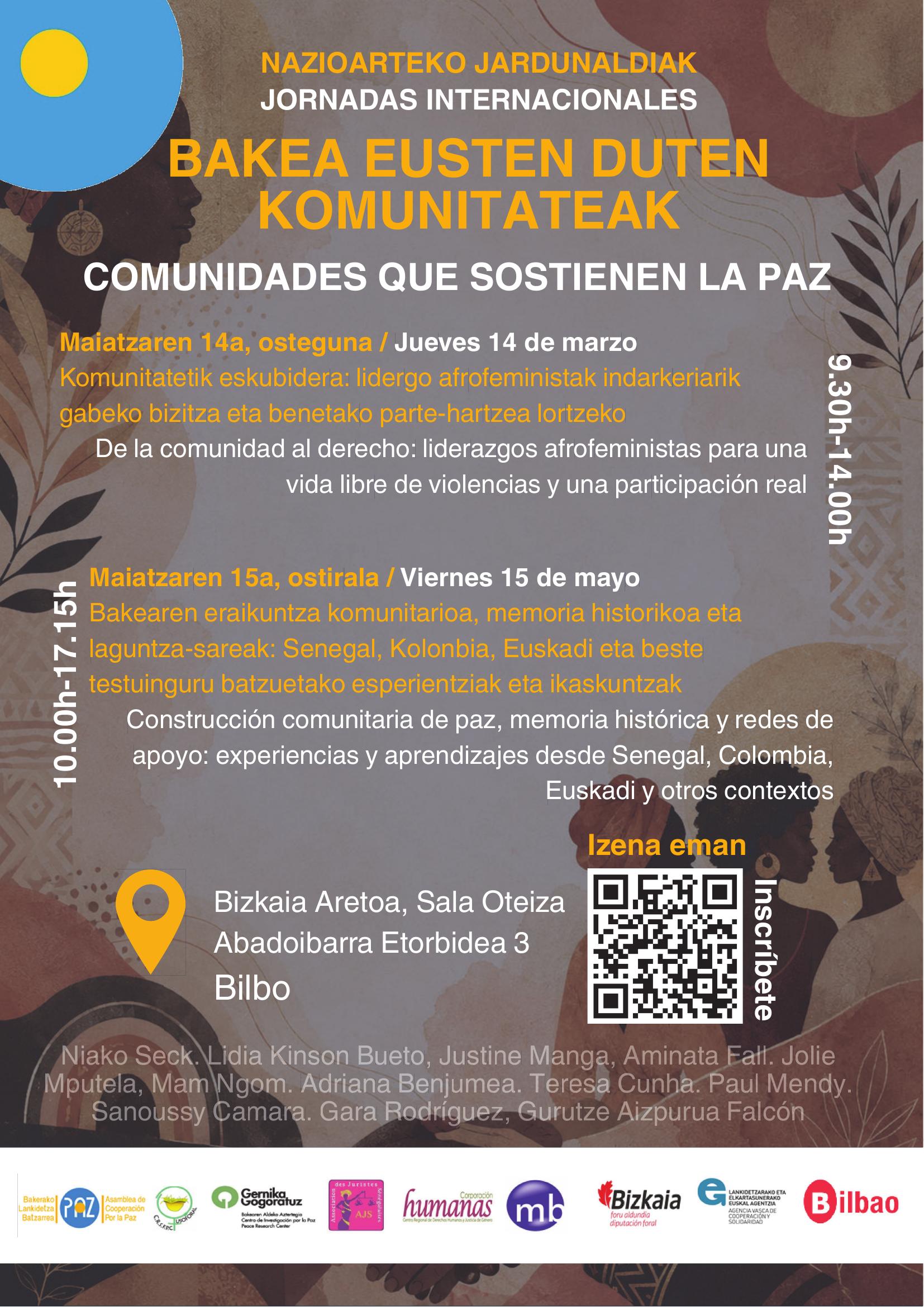 Cartel "Comunidades que sostienen la paz"