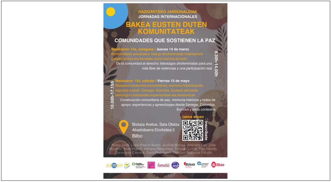 Jornadas internacionales “Comunidades que sostienen la paz: liderazgos, memoria y respuestas frente a las violencias”