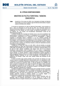 Declaración Lugar de Memoria Democrática